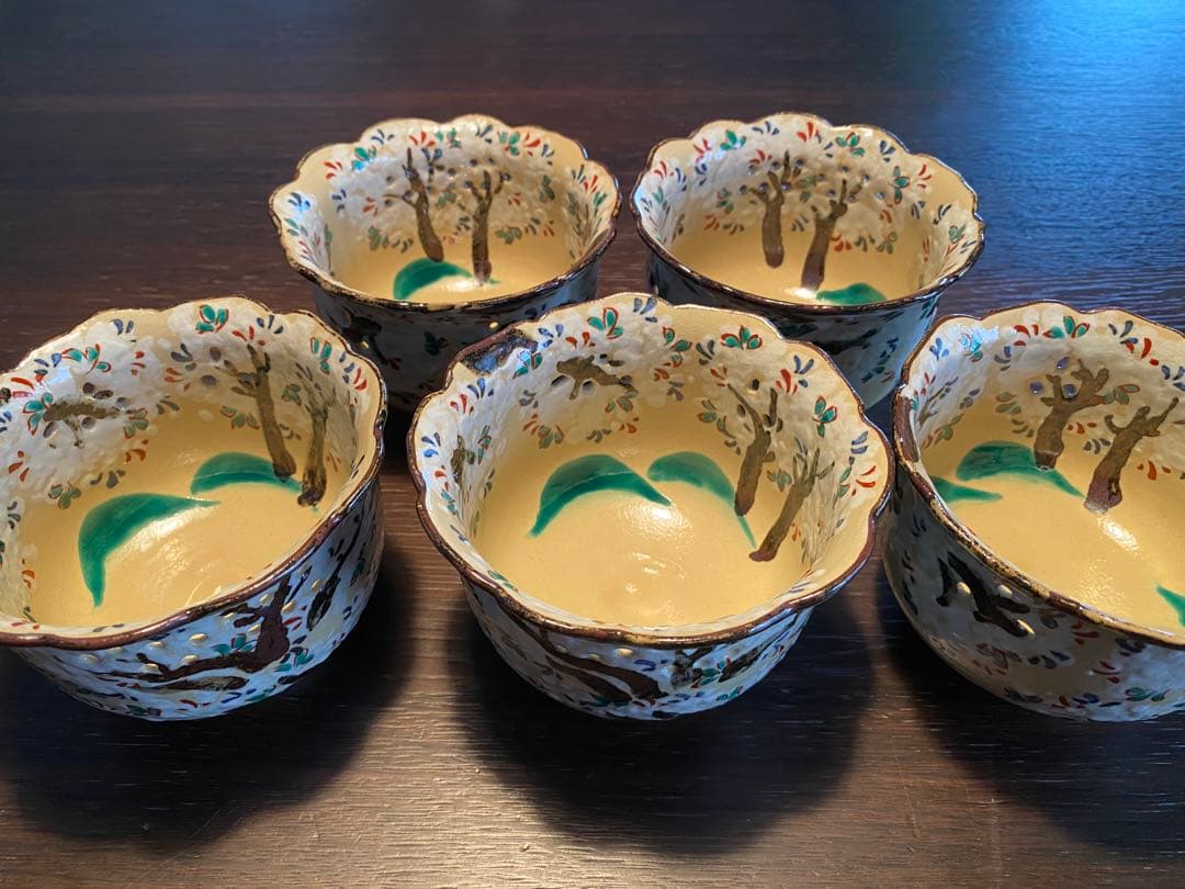 京焼　乾山写吉野桜向付9客 (お造り・先付け)の器