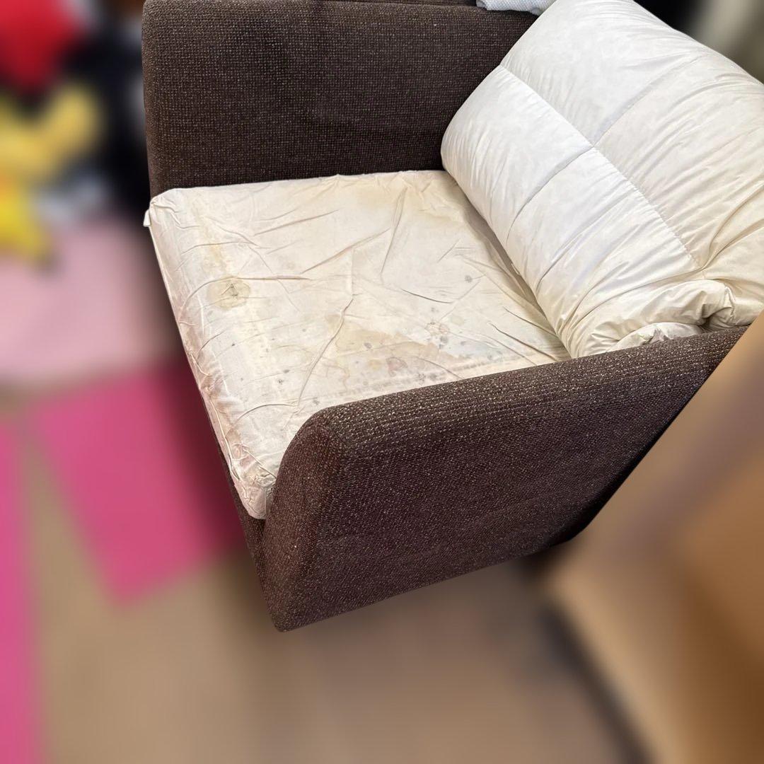 arflexブラウン 1人掛けソファ マットレス付き