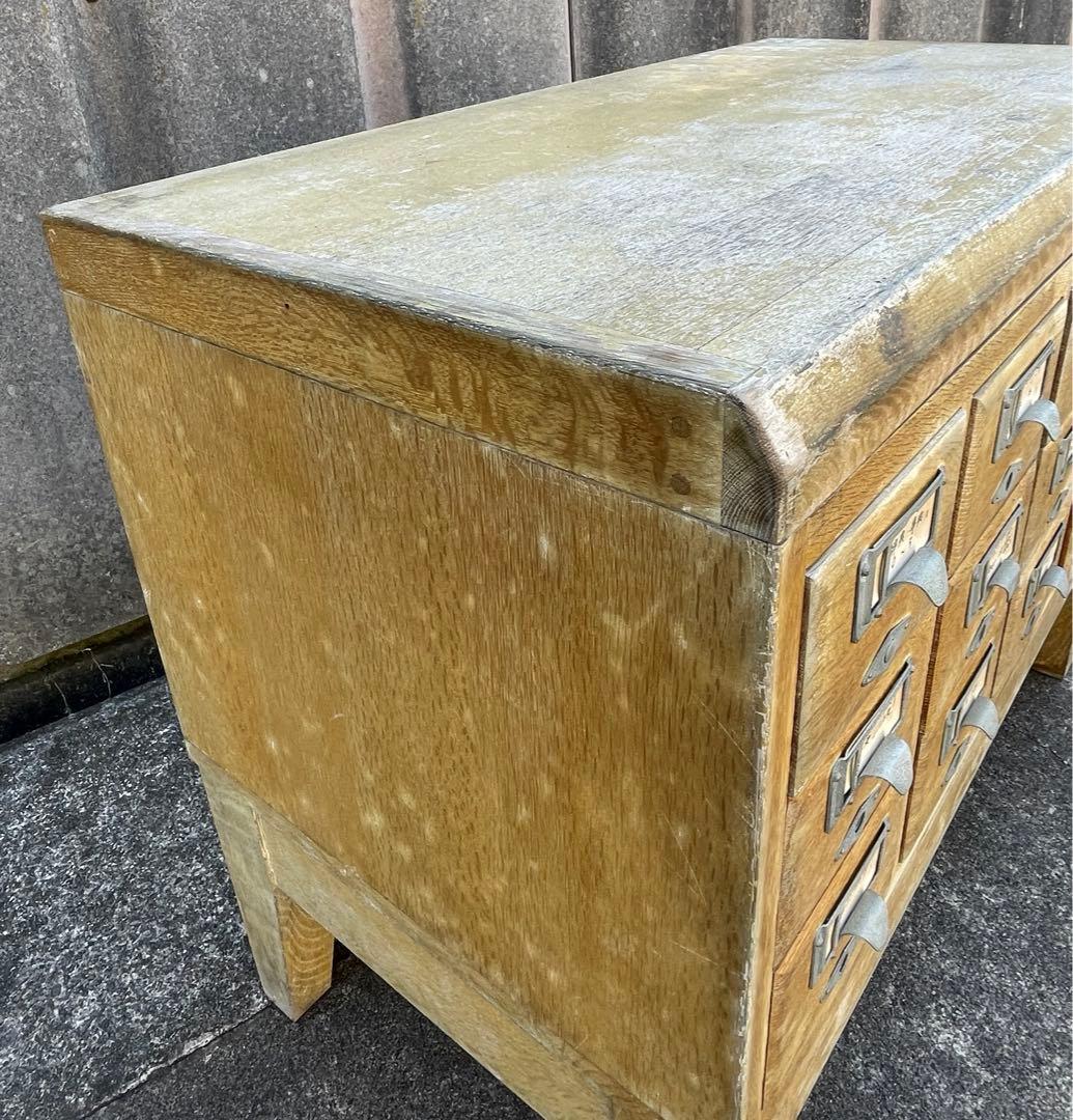 ビンテージ/当時物/学校/図書館/収納棚/棚/カードケース/小引き出し/店舗什器