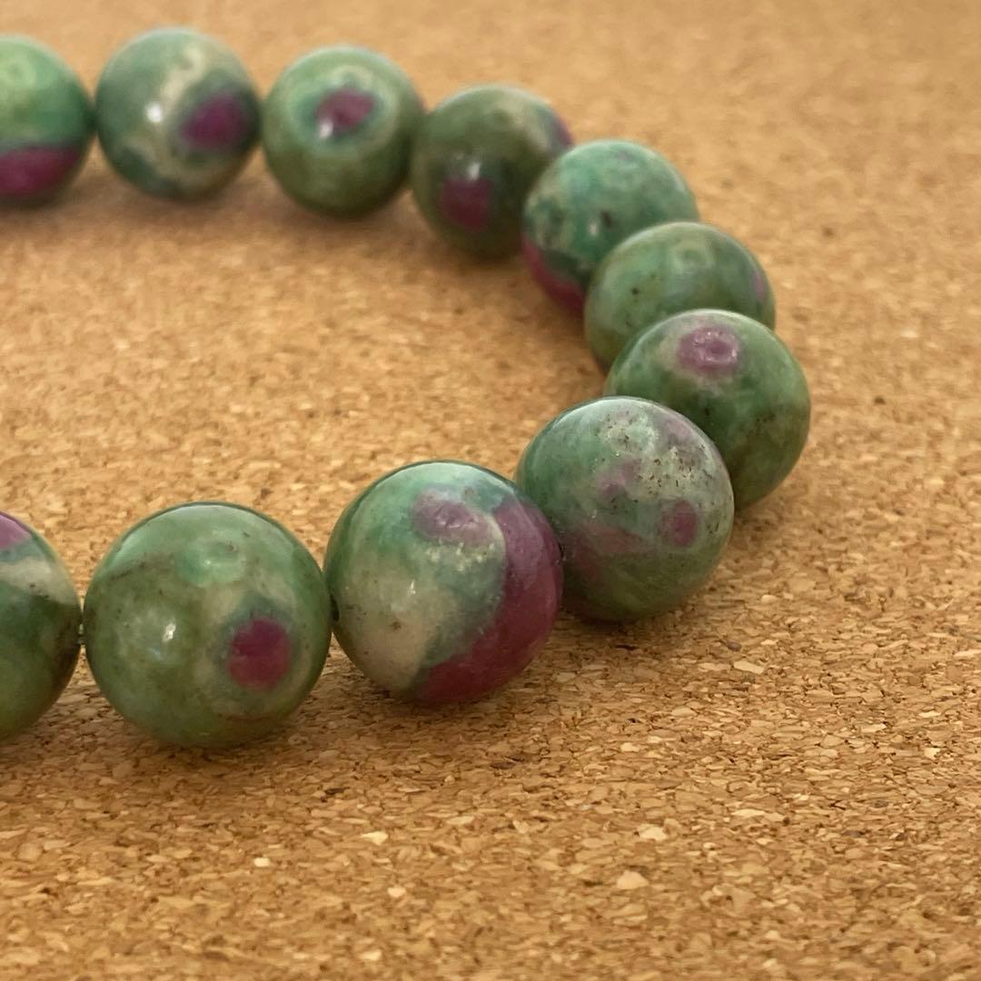 【愛と調和】ルビーインファックサイト ブレスレット 12.5㎜ 18㎝　天然石