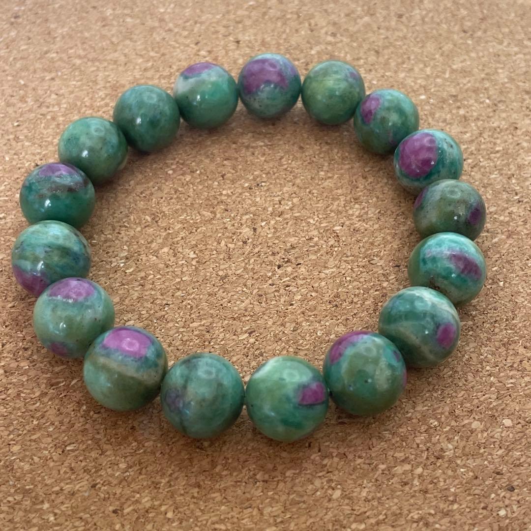 【愛と調和】ルビーインファックサイト ブレスレット 12.5㎜ 18㎝　天然石