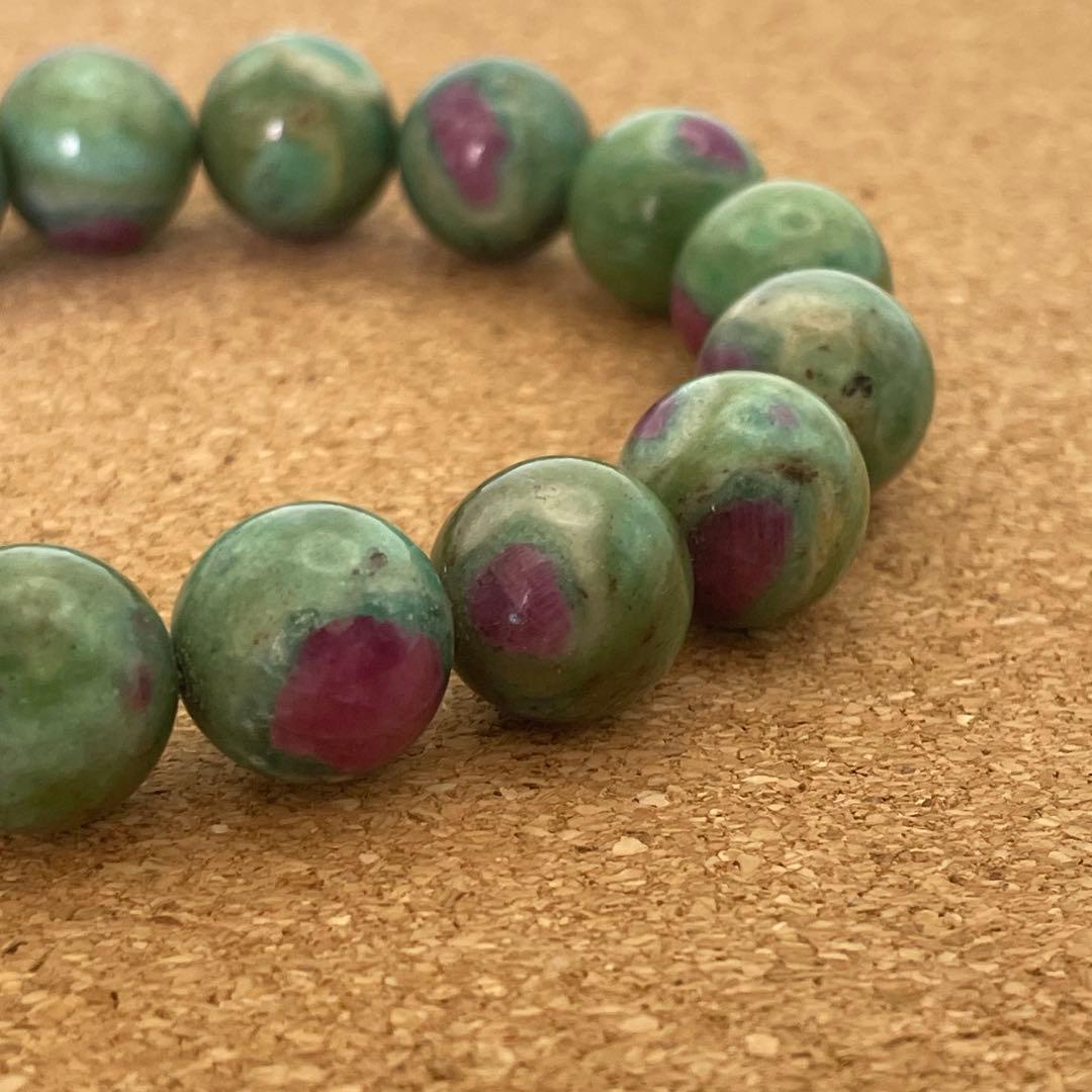 【愛と調和】ルビーインファックサイト ブレスレット 12.5㎜ 18㎝　天然石