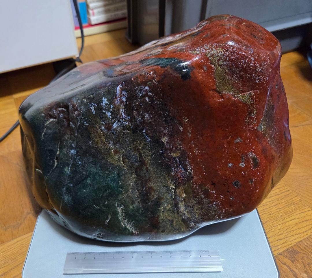 ジャスパー　碧玉　赤玉石　14.35Kg　W320×D180×H210