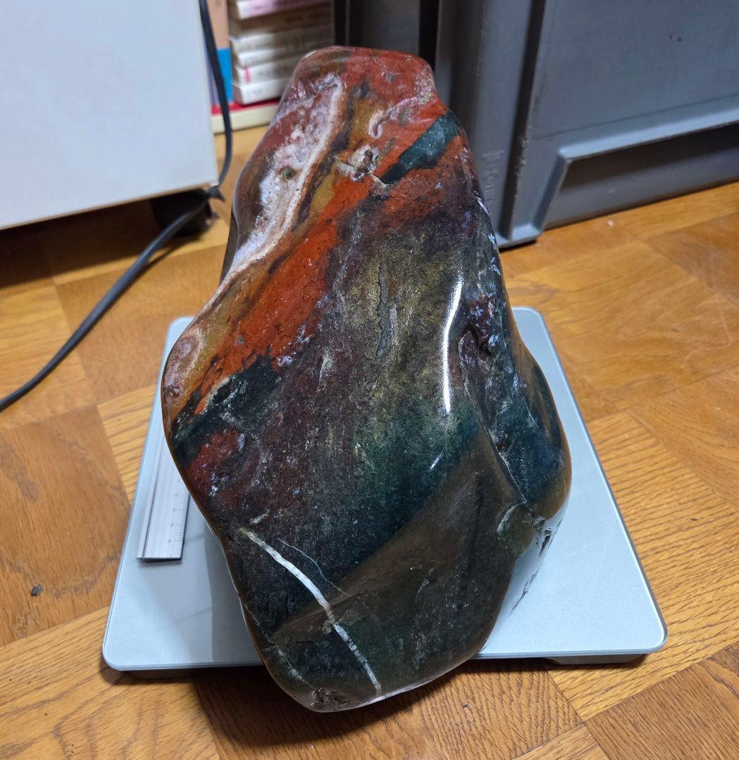 ジャスパー　碧玉　赤玉石　14.35Kg　W320×D180×H210
