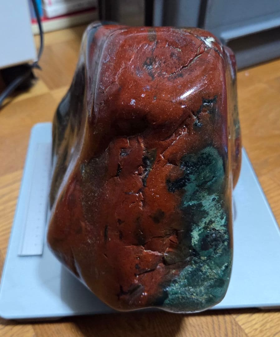 ジャスパー　碧玉　赤玉石　14.35Kg　W320×D180×H210