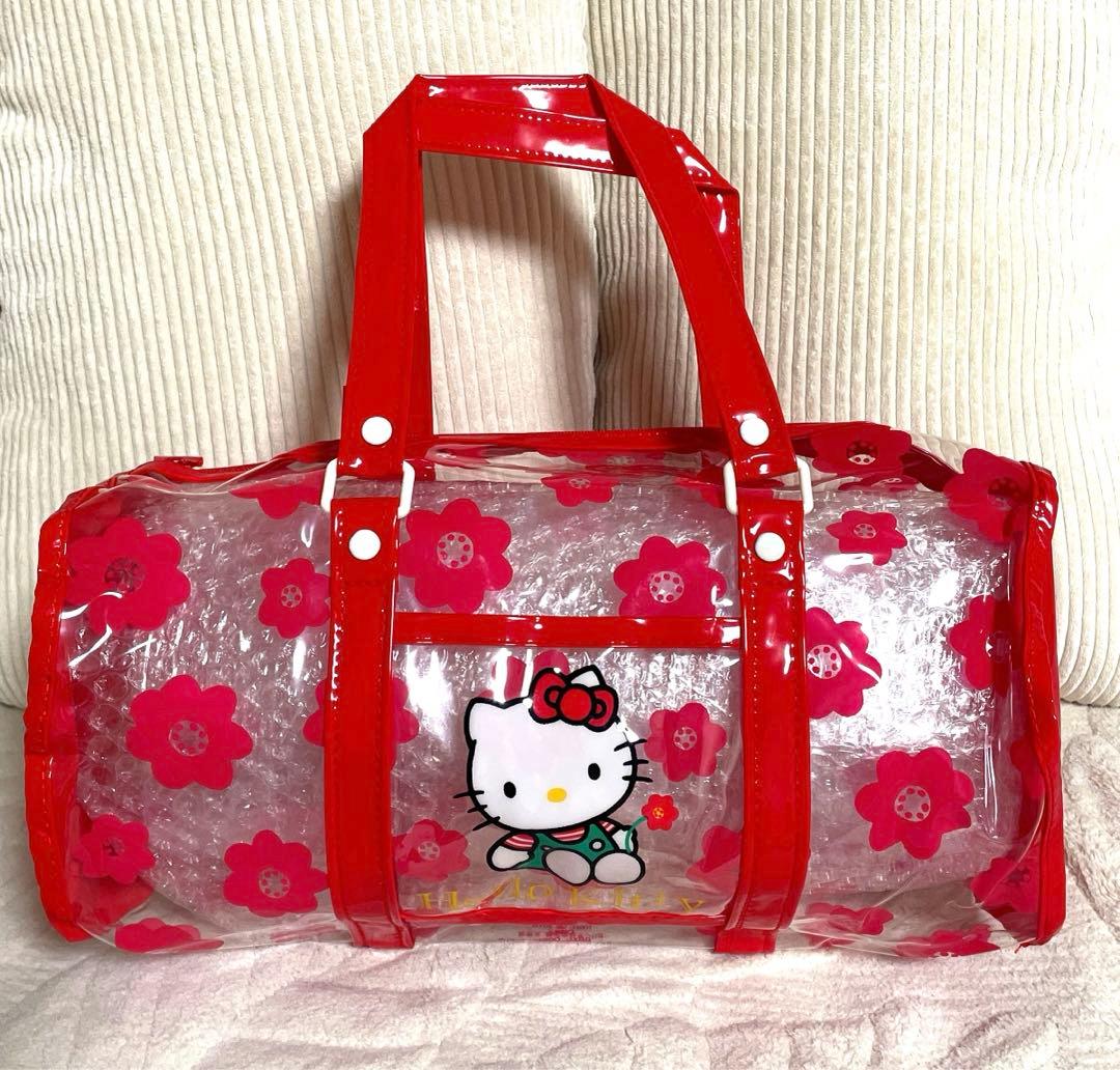 サンリオ 昭和ハローキティ 筒型ビニールバッグ プールバッグ レア1993
