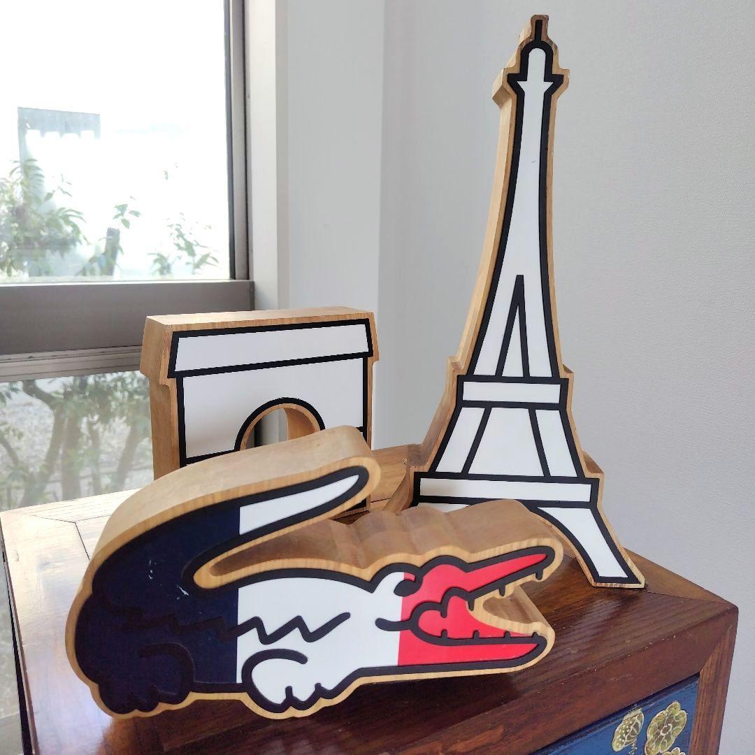 レア非売品】LACOSTE 販促 店舗 木製オブジェ パリ建築物モチーフ3点