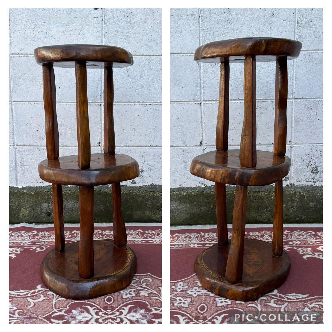 古家具ビンテージ品◾️木製家具 飾り台 ディスプレイ台 花台 木製無垢材