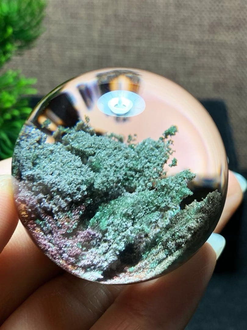 ⭐︎【天然】グリーン ガーデン クォーツ 置物 40.9mm 94.4g