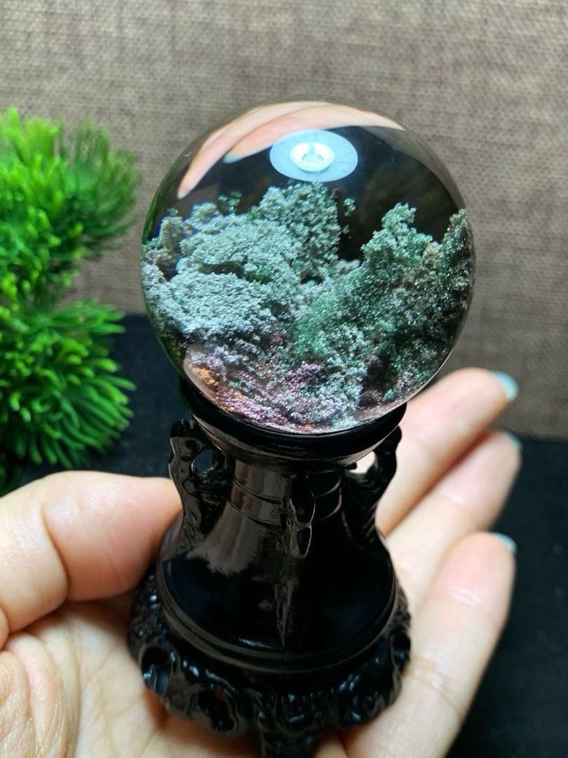 ⭐︎【天然】グリーン ガーデン クォーツ 置物 40.9mm 94.4g