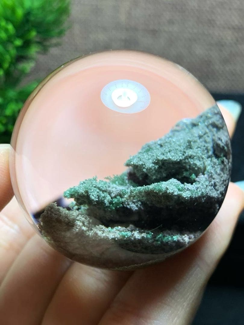 ⭐︎【天然】グリーン ガーデン クォーツ 置物 40.9mm 94.4g