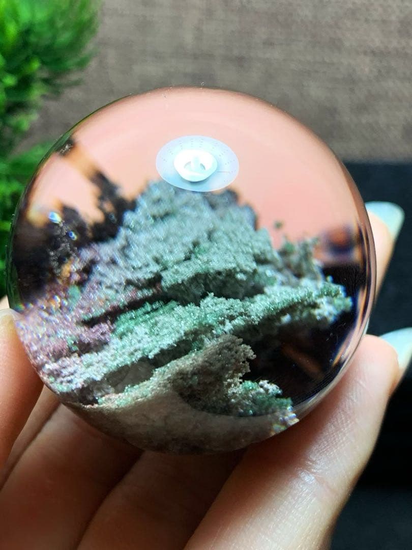 ⭐︎【天然】グリーン ガーデン クォーツ 置物 40.9mm 94.4g