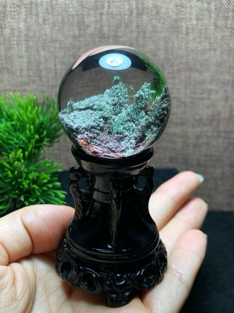 ⭐︎【天然】グリーン ガーデン クォーツ 置物 40.9mm 94.4g