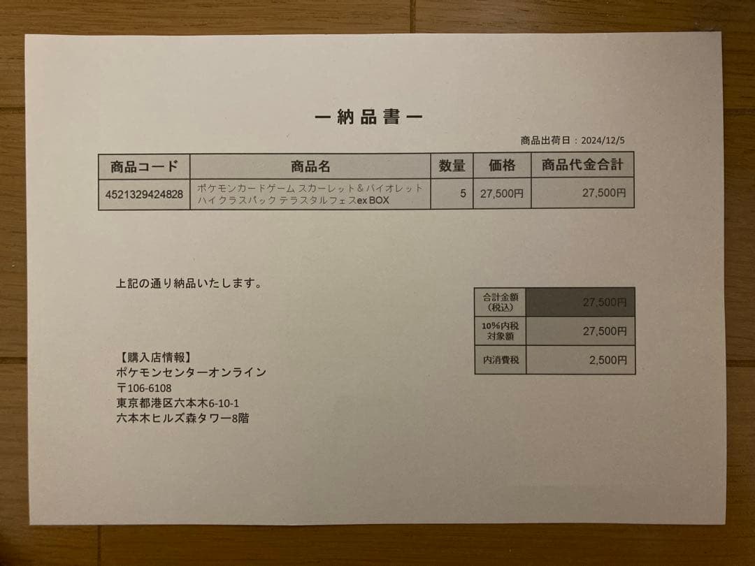 納品書原本付き　新品未開封　テラスタルフェスex シュリンク付き　BOX