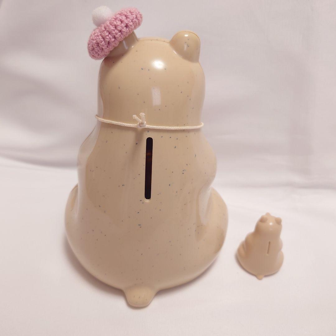 しろくま貯金箱＆お着替えセット 北欧 置物 着せ替え ハート ベレー帽