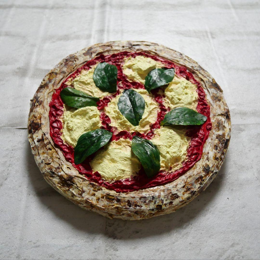 油絵 油彩 油彩画 絵 絵画 円形【ピザ】