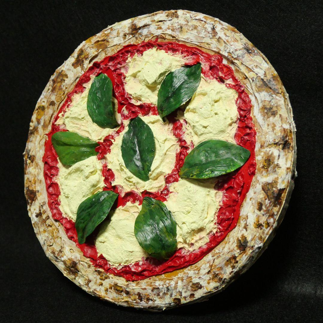 油絵 油彩 油彩画 絵 絵画 円形【ピザ】