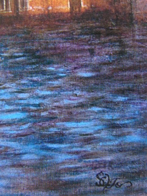 斎藤國靖、ヴェネツィア、希少な額装用画集より、新品高級額装付