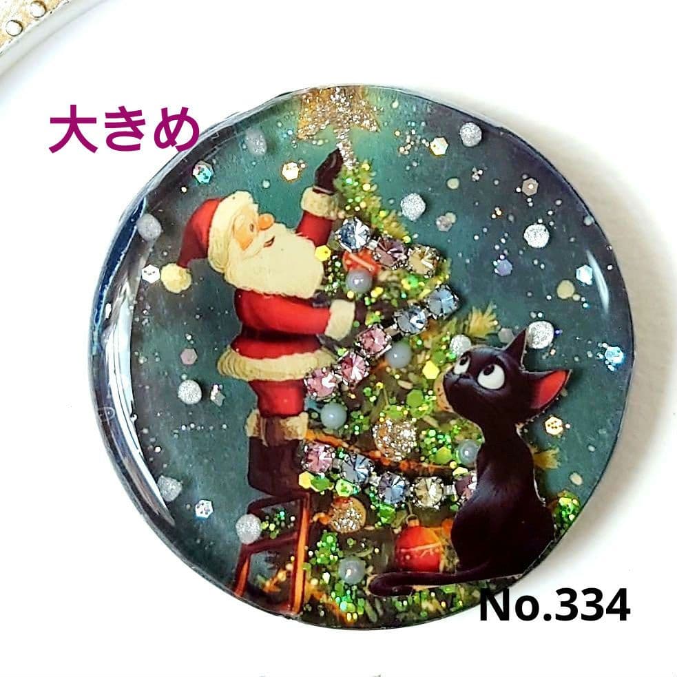 レジン　猫　ヘアゴム　ブローチ　ポニーフック　No.334