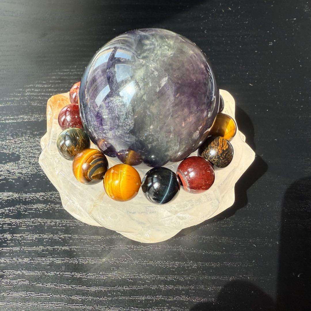 天然石ローズクォーツの蓮お皿　置物NO.091610