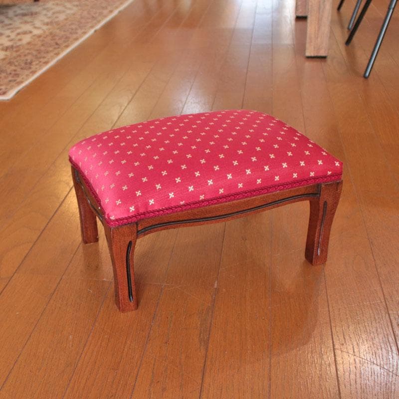 フットスツール レッド レトロ風 ヴィンテージ風 赤 222-1497-005