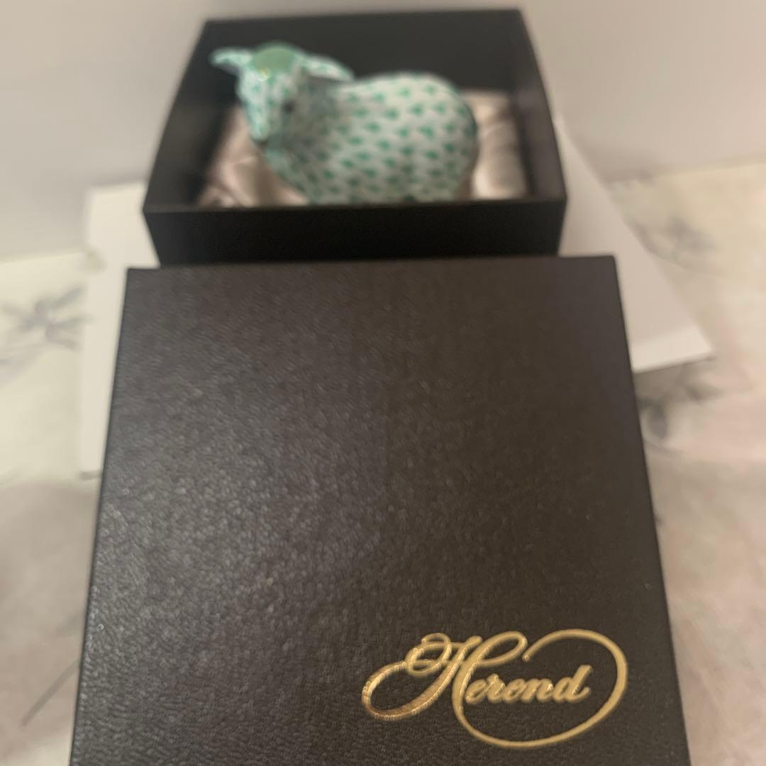 ☆専用☆ヘレンド 干支シリーズ 羊 グリーン(箱付き)