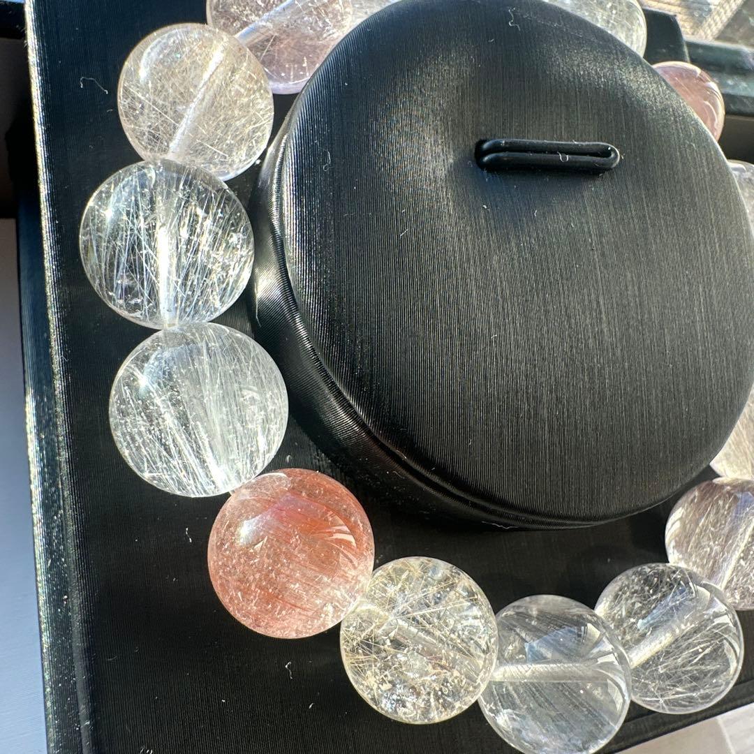 高品質　カラフルサゲニティッククォーツ　カラフルラビットヘア天然石パワーストーン