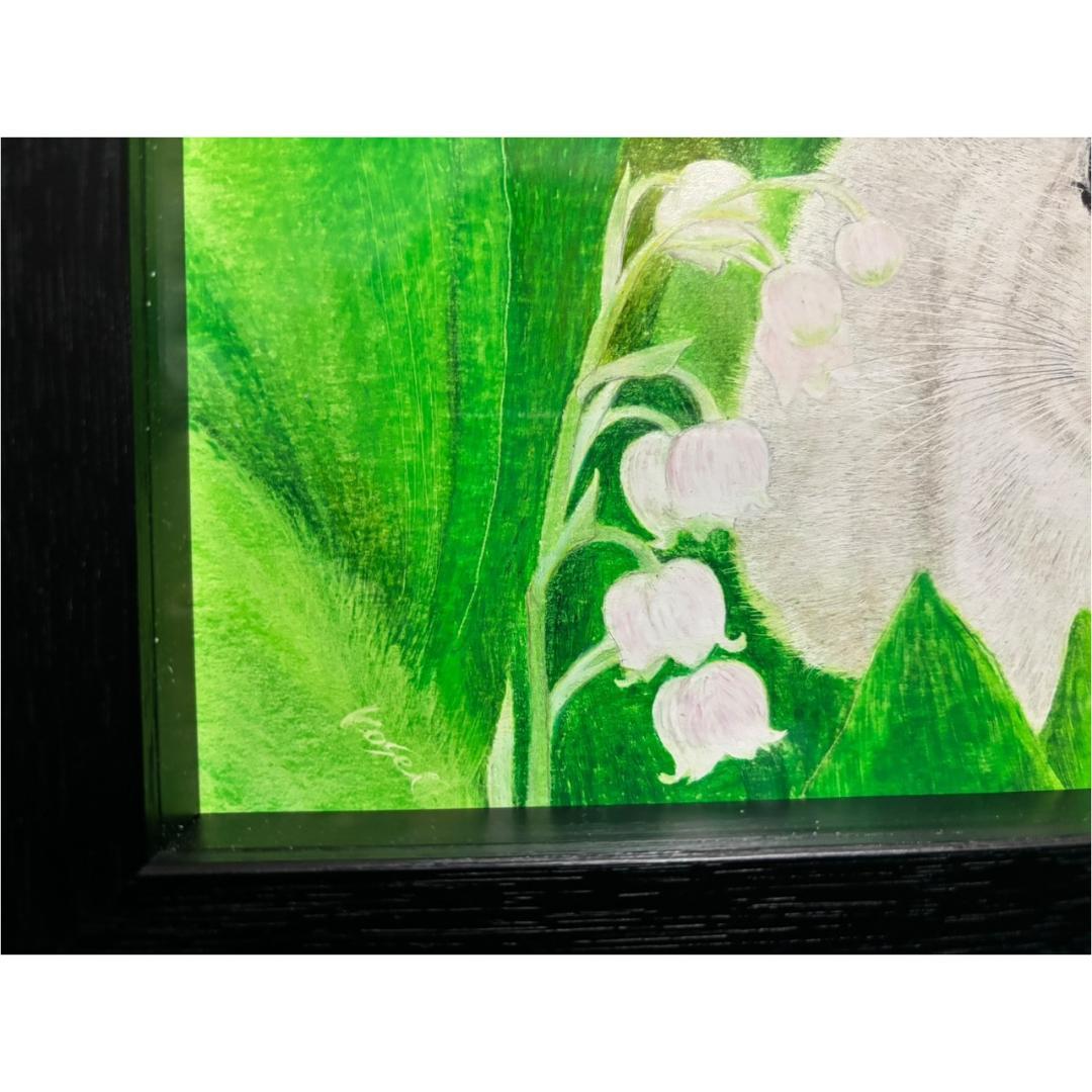 【市来功成】オーダー原画　うさぎ　額付き　真作