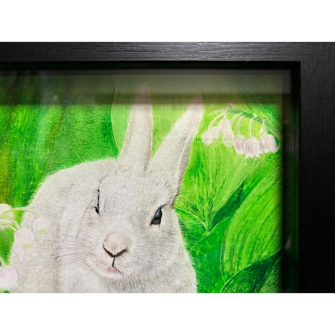 【市来功成】オーダー原画　うさぎ　額付き　真作