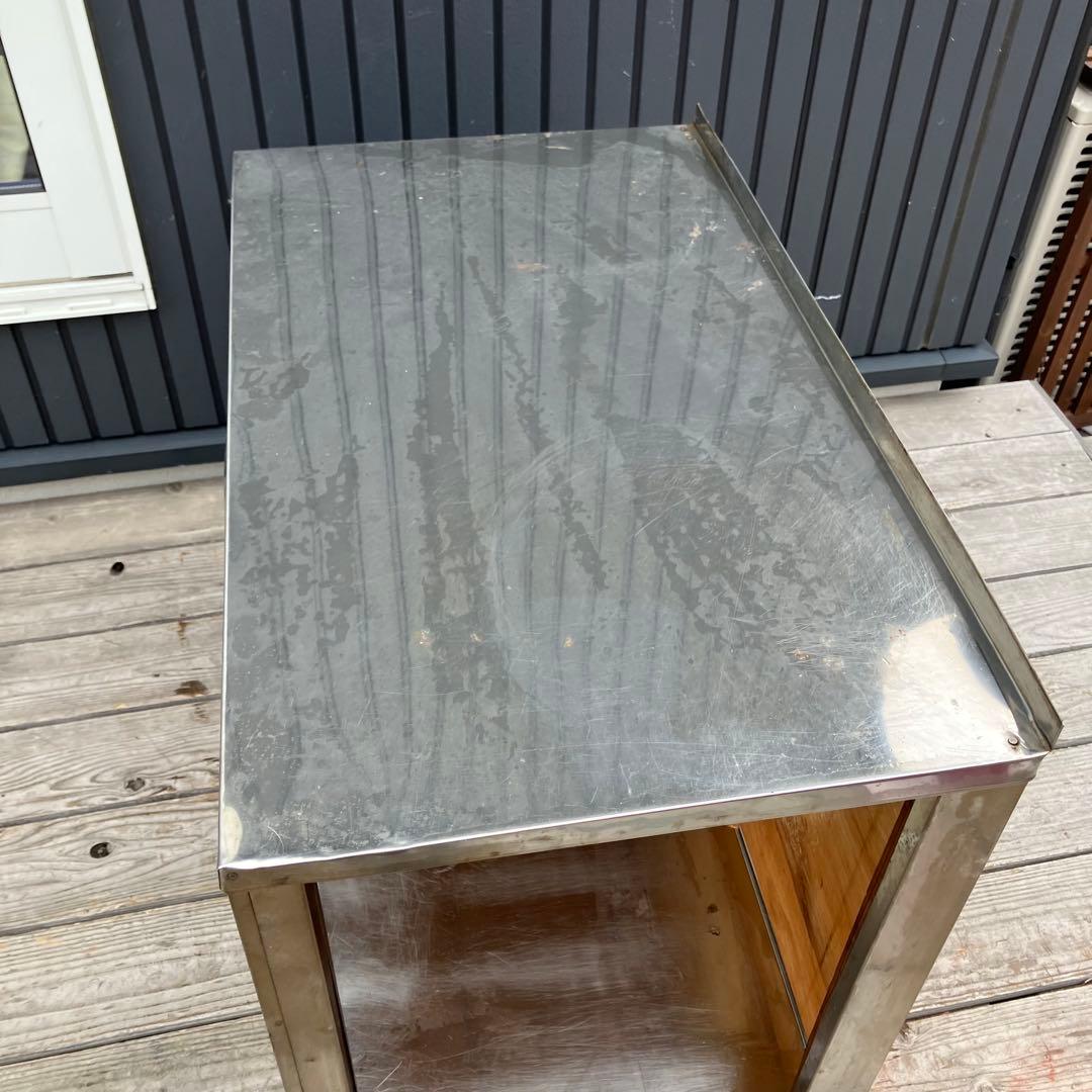 昭和レトロ インダストリアル ステンレスラック 作業台 飾り棚 古家具 古道具