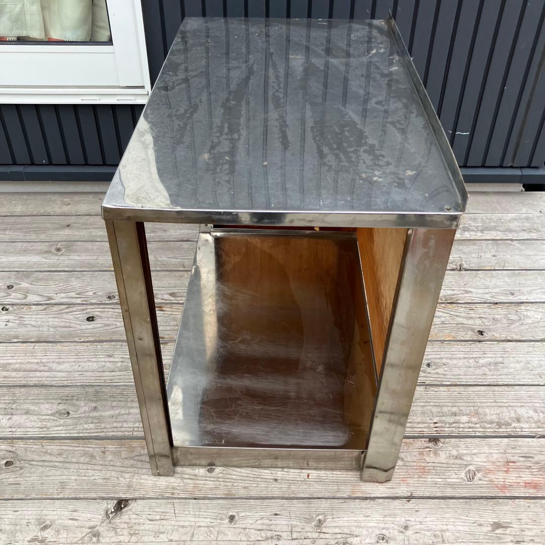 昭和レトロ インダストリアル ステンレスラック 作業台 飾り棚 古家具 古道具