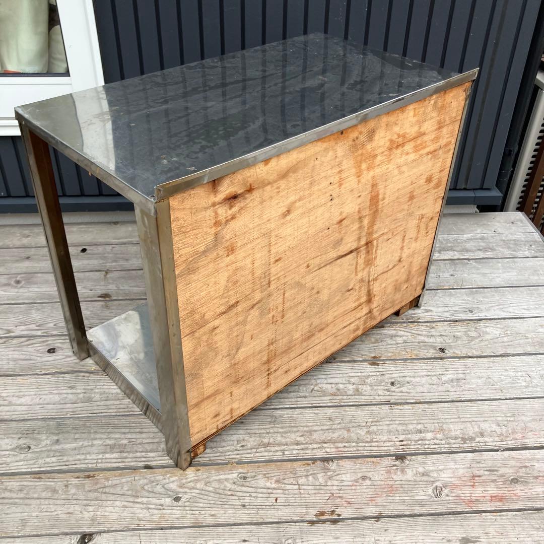 昭和レトロ インダストリアル ステンレスラック 作業台 飾り棚 古家具 古道具