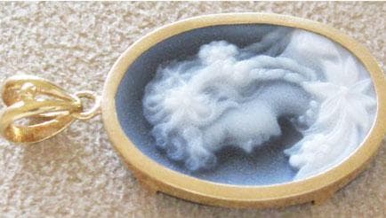 新品 ミュラー氏 ストーンカメオ K18 ペンダントトップ ブロッサム 女性 花