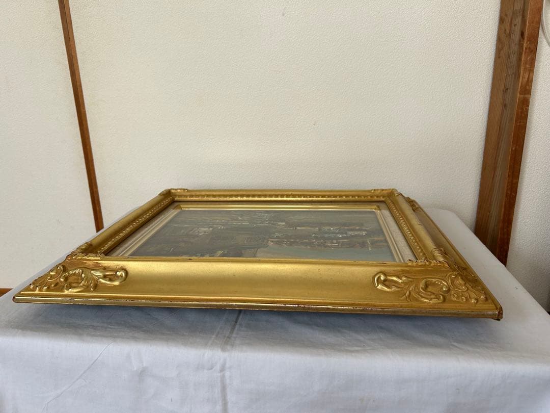 高橋益之 【小樽運河】油絵　F4号　油彩画　額縁