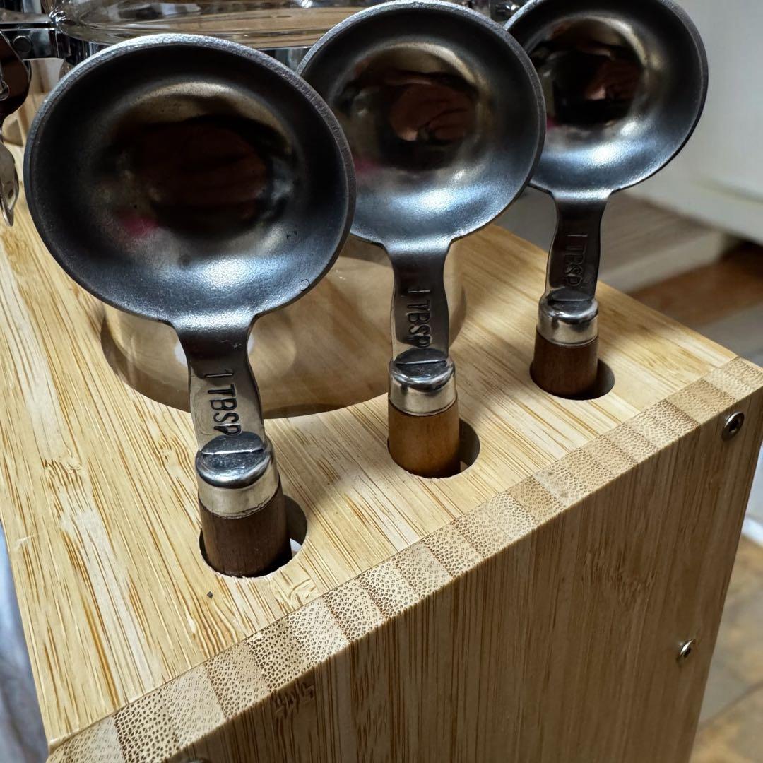 ガラス瓶と竹製収納ボックスセット