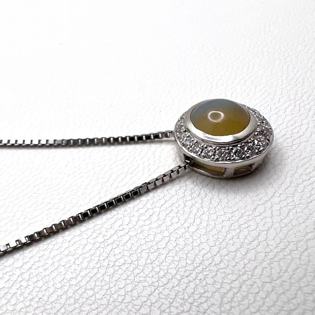 プラチナpt900 ペンダントトップ　キャッツアイ　ダイヤ　2.52 g