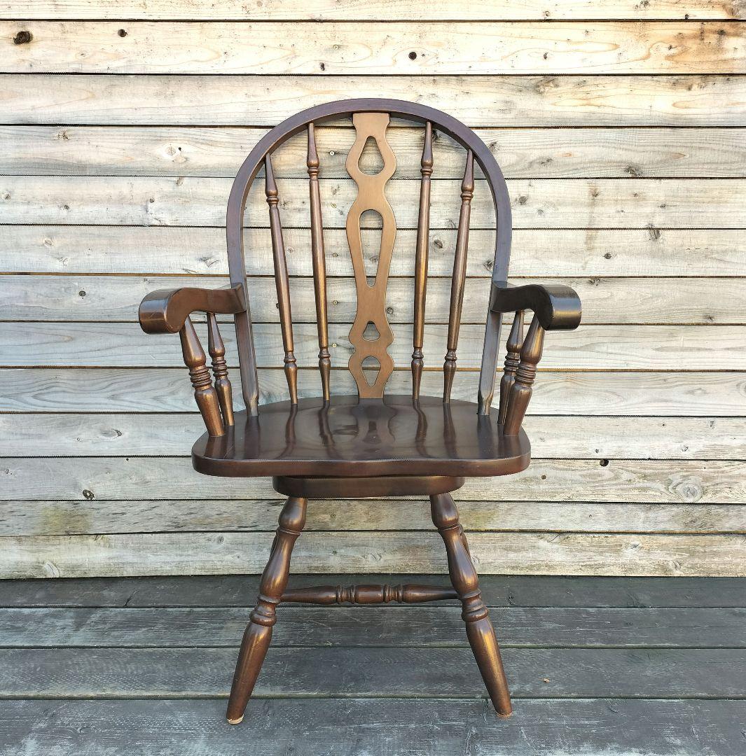 M♦年始Sale東名 ヴィンテージ　回転式　ウインザーチェア　アームチェア