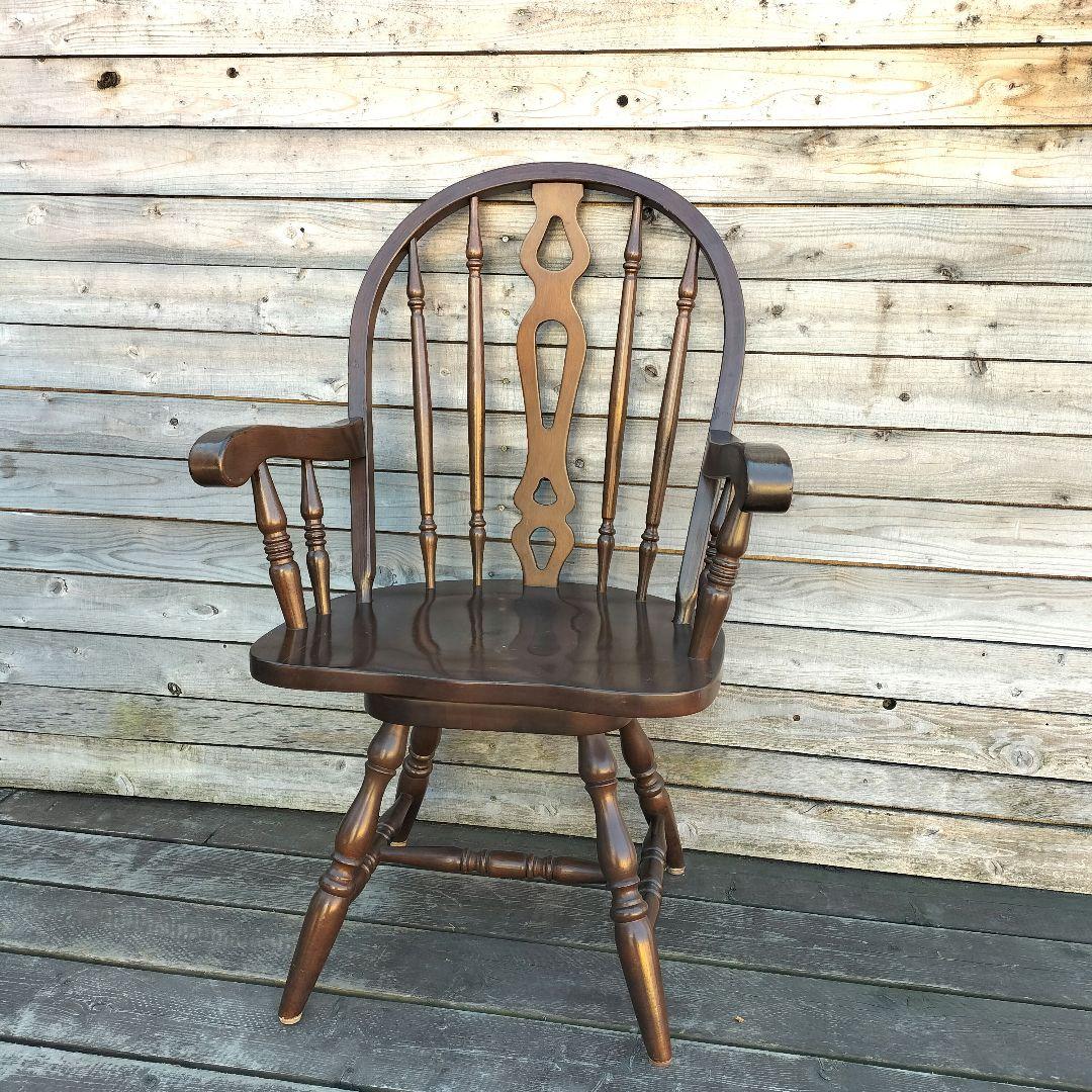 M♦年始Sale東名 ヴィンテージ　回転式　ウインザーチェア　アームチェア