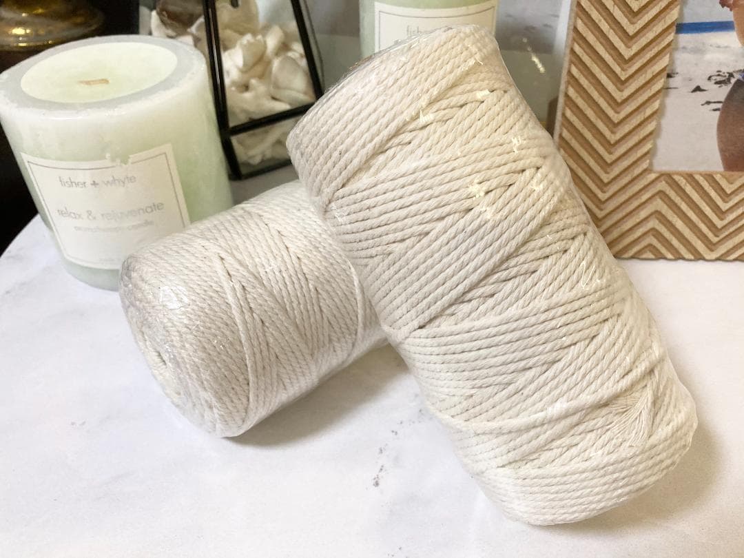 【個包装】マクラメ 糸 紐 ロープ 編み 3mm タペストリー バッグ 10個