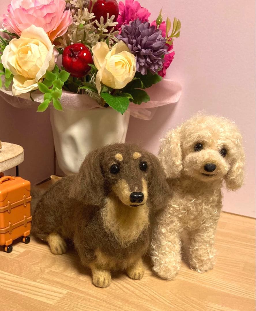 ミニチュアダックス♡トイプードル　羊毛フェルト