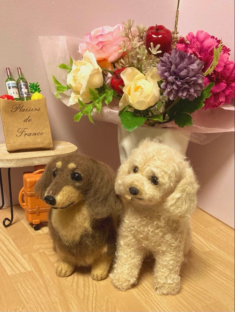 ミニチュアダックス♡トイプードル　羊毛フェルト