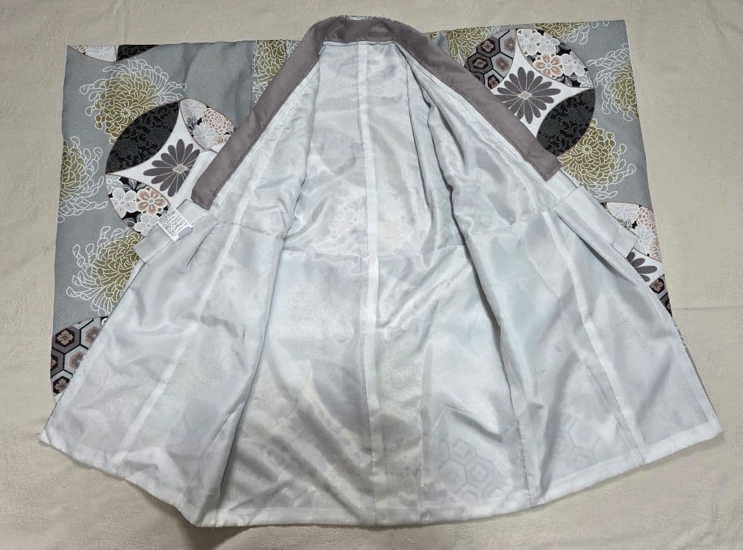 【値下げ中】utatane 七五三 被布コートセット ベージュ金彩×ミント七宝