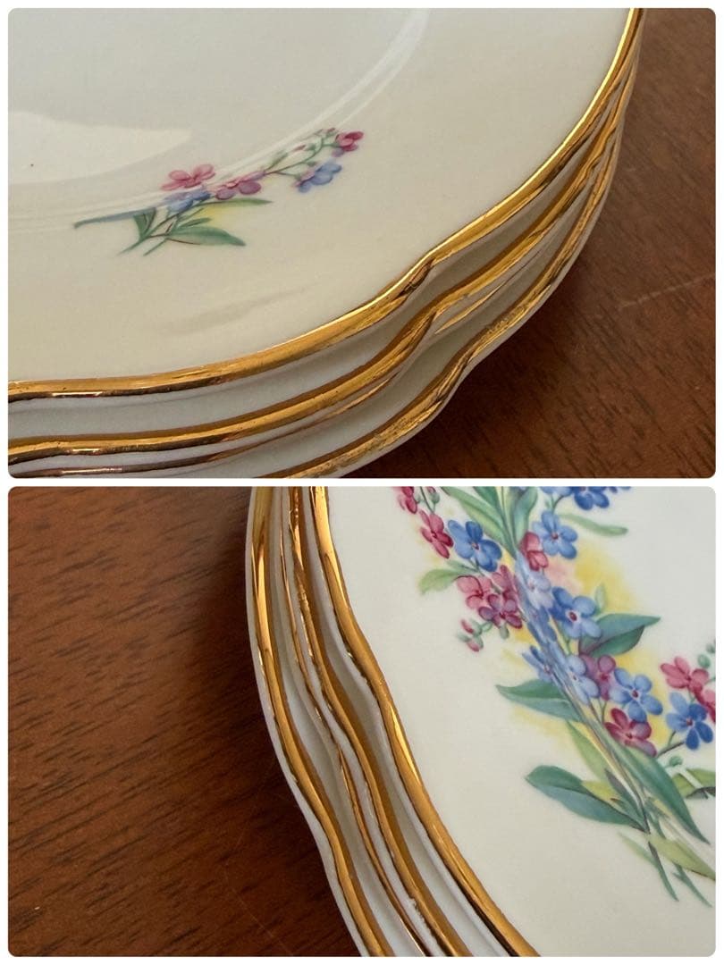 英国ビンテージ】ダッチェス☆勿忘草☆ケーキ皿 4枚 - メルカリ