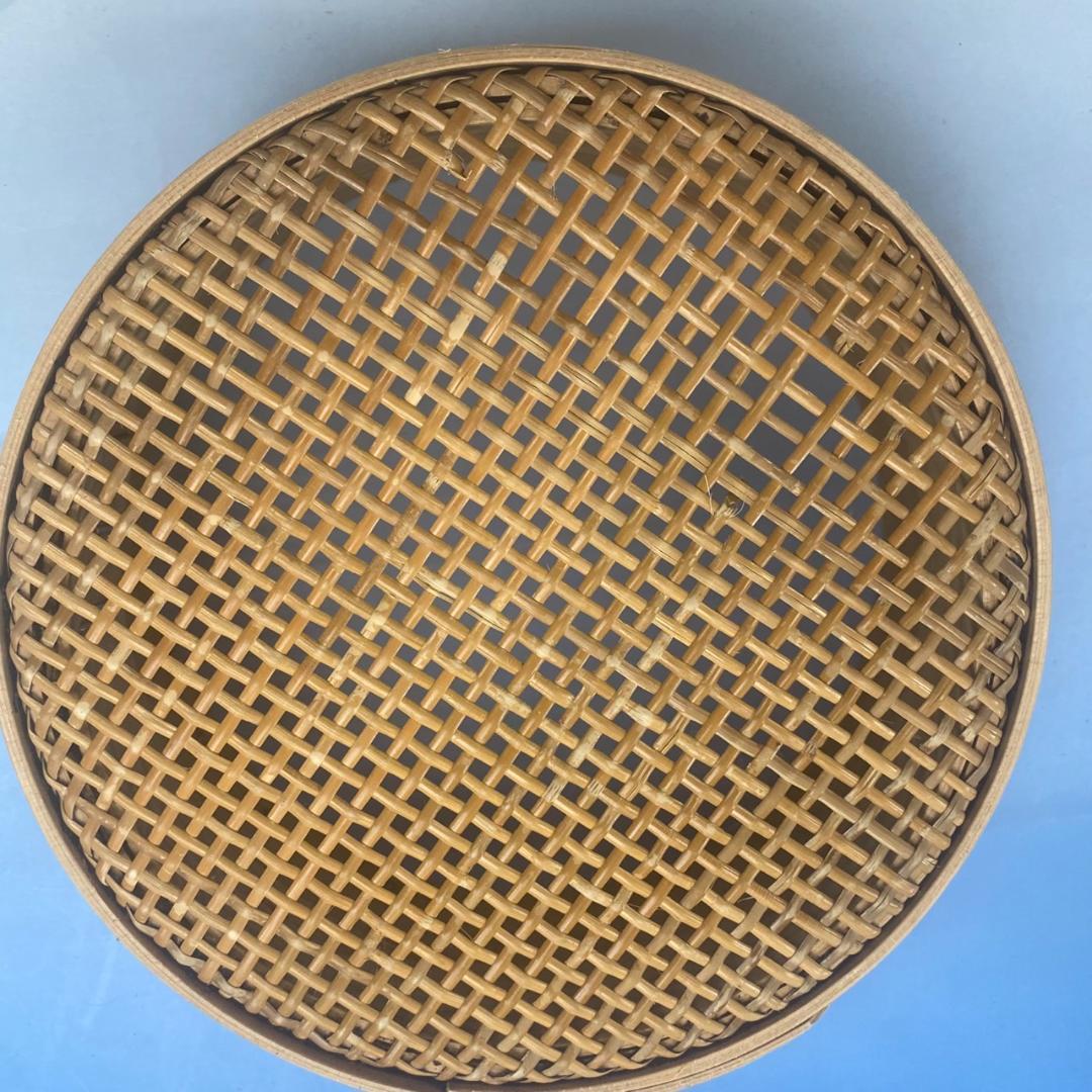 m*9様 籐製とおし（8寸）　と木枠ふるい 　2個セット（中古品）