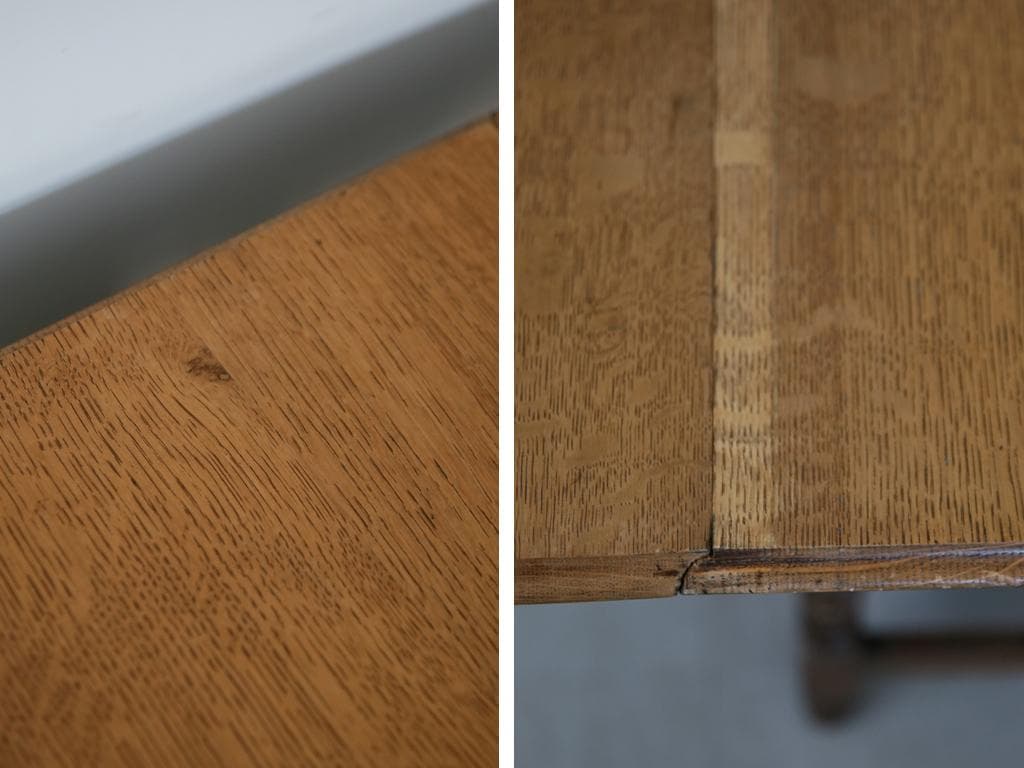 英国アンティーク木製ゲートレッグテーブル/ダイニング机バタフライ(92