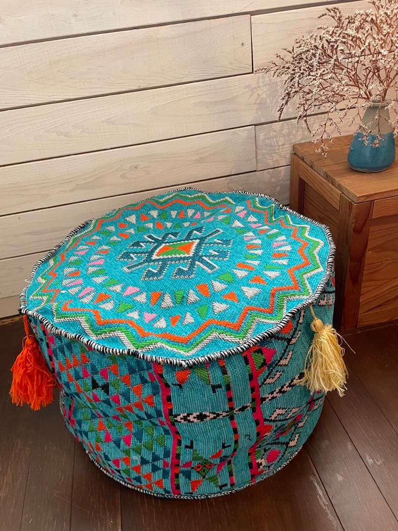 【新品未使用】モロッコ/エジプトプフ　クッションスツール　インテリアソファ