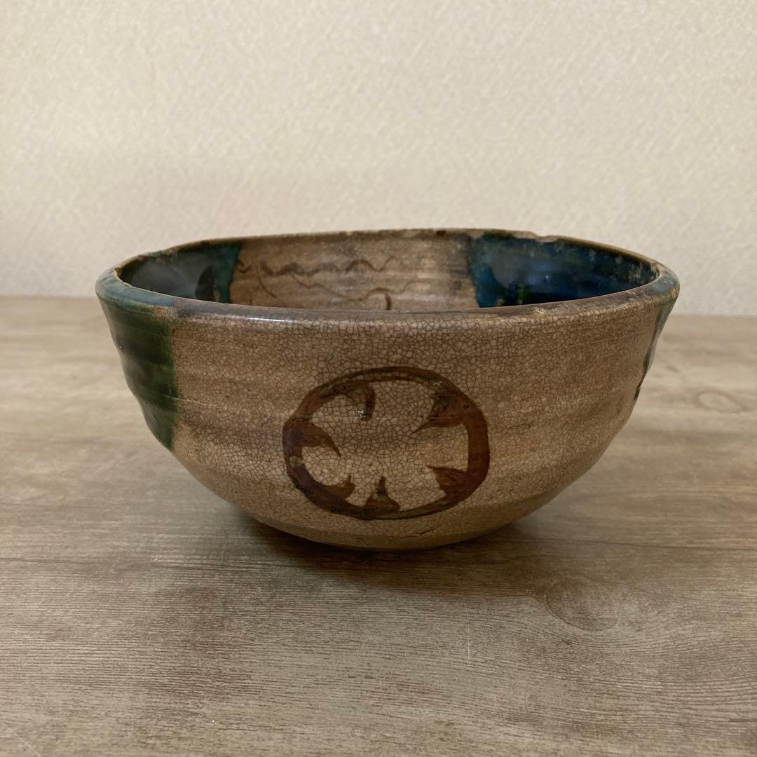 古瀬戸　織部　時代抹茶茶碗　江戸末〜明治〈検 絵志野　加藤春岱　美濃焼