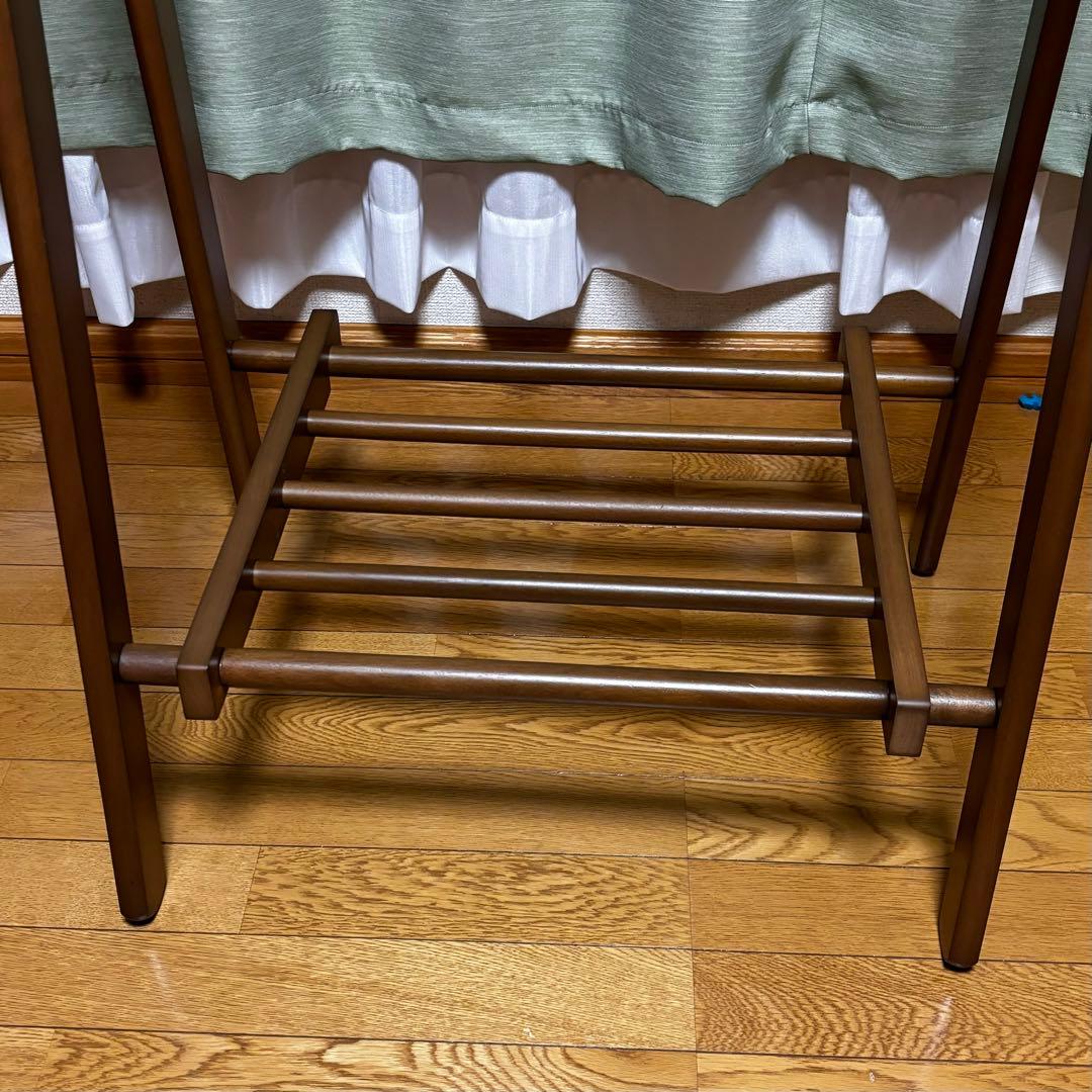 【超美品】【家具】木製ハンガーラック ブラウン　高さ約148幅約80奥行き50