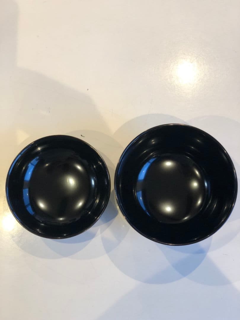 【訳あり】木製漆塗　千鳥型　波にススキ磨き蒔絵　むさし野　黒　５客組