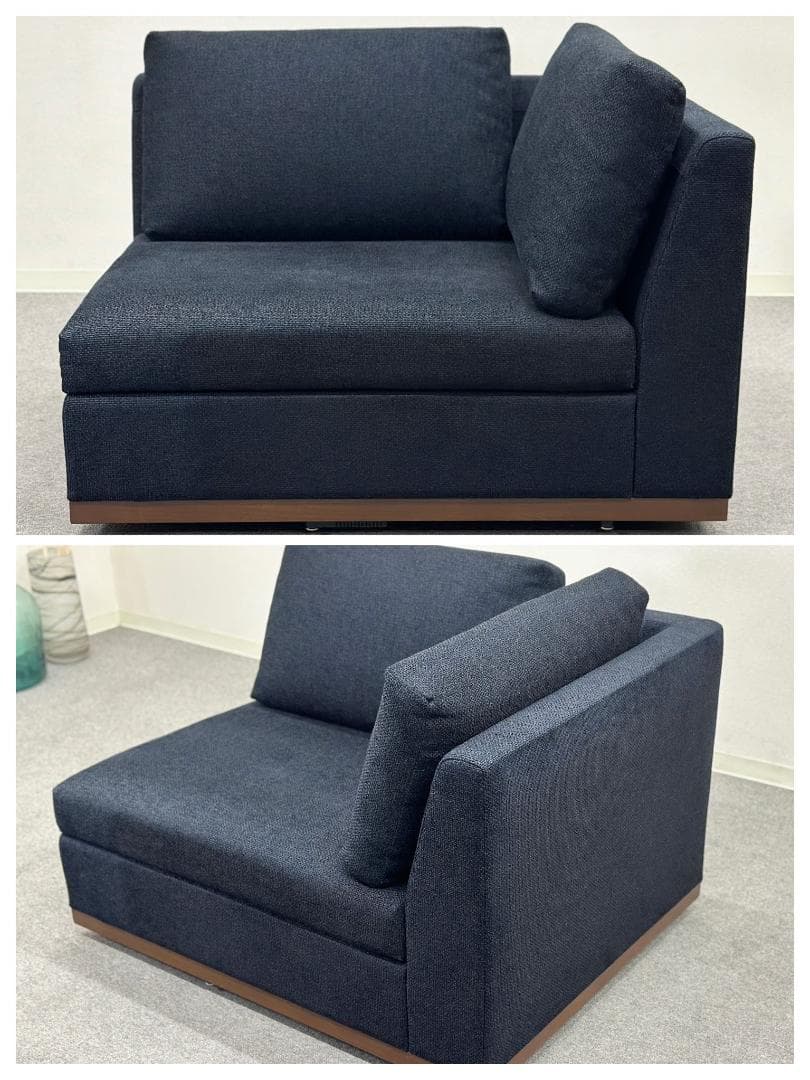 ■リッツウェル■GINA　モジュラー　3Pソファ　セパレート　ファブリック　濃紺